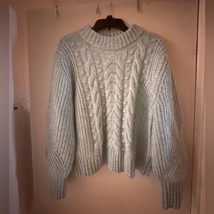 Knitted light sky blue sweater